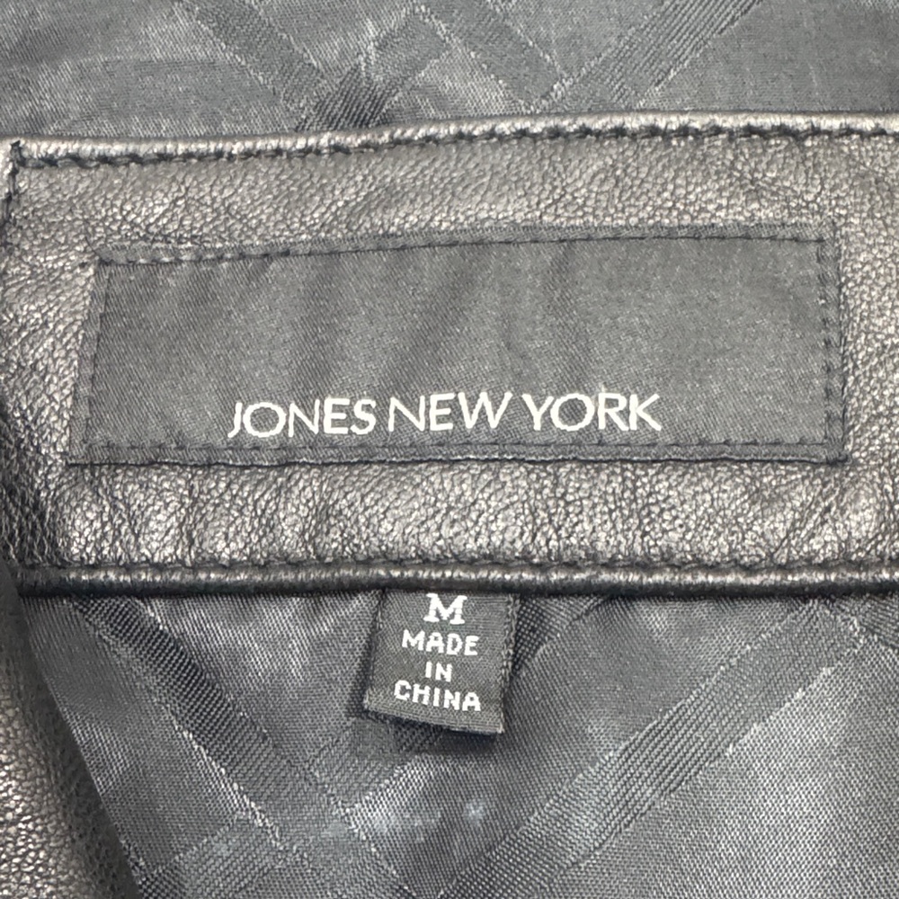 Jones New York Authentic Leather Blazer Jacket - Picture 2 of 10